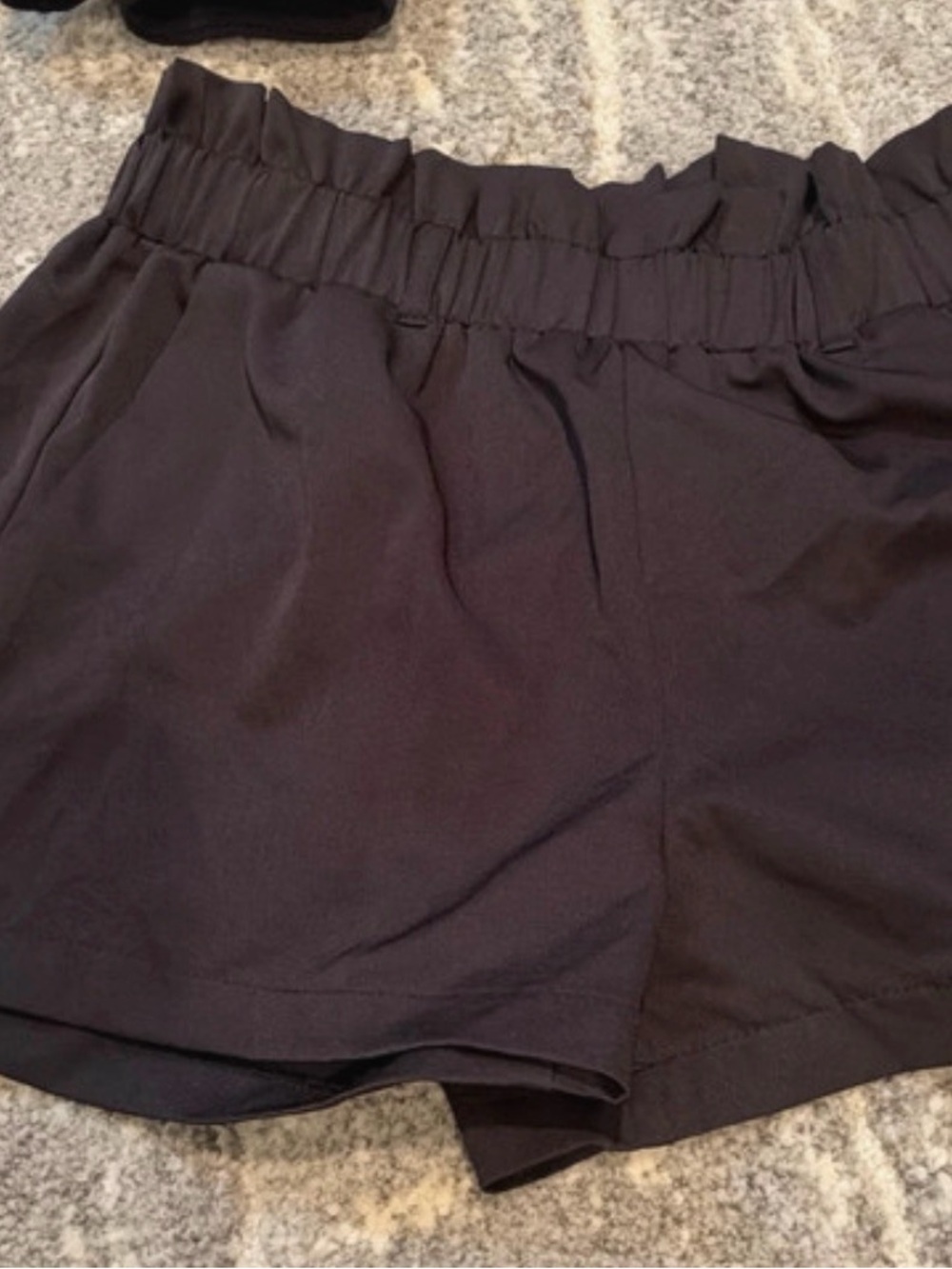 Charlotte Russe Black High-Waist Paperbag Shorts